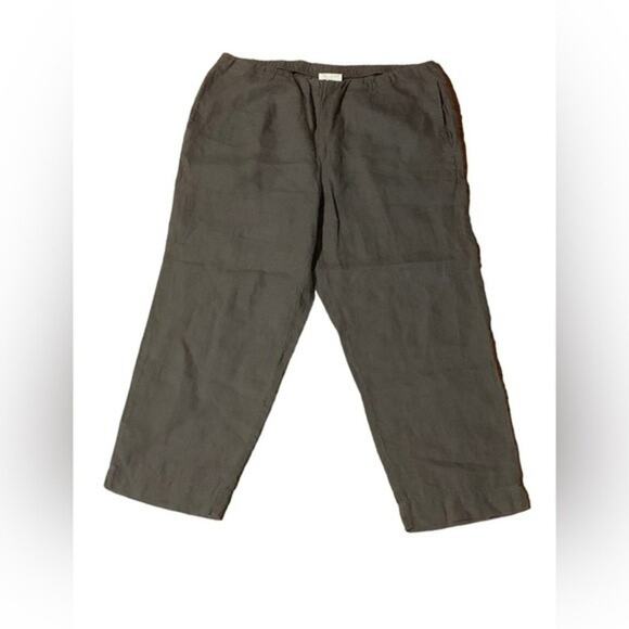 J. Jill Pure Jill Collection 100% Linen Slim Crops Pant Gray Size Small - Picture 1 of 8